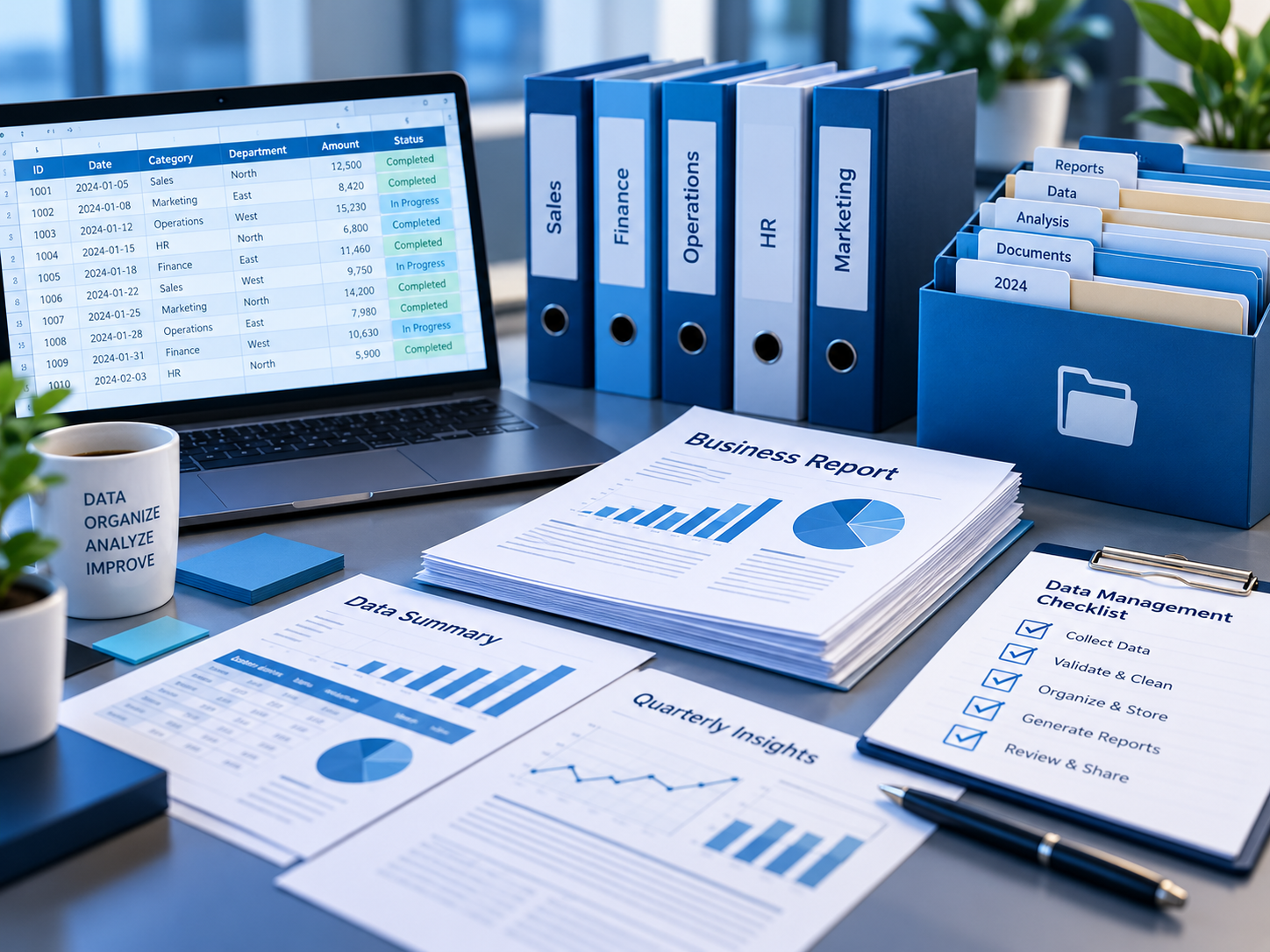 Business data management and reporting dashboard
